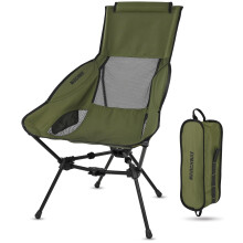 MARCHWAY Lightweight Folding High Back Camping Chair with Head