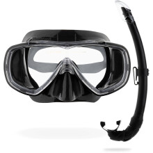 Cressi Single Lens Mask & Snorkel Set - Tempered Glass Diving Mask -
