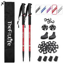 TheFitLife Hiking Walking Trekking Poles - 2 Pack With Antishock And