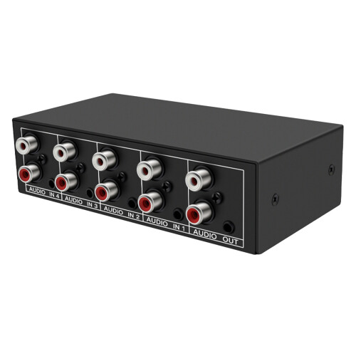 RCAs 3.5mm Metal Audiophiles Input Selectors Box Double Interfaces For Live 4 channels