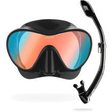 Cressi F1 Frameless Diving Mask - Anti-Fog Tempered Glass Snorkel