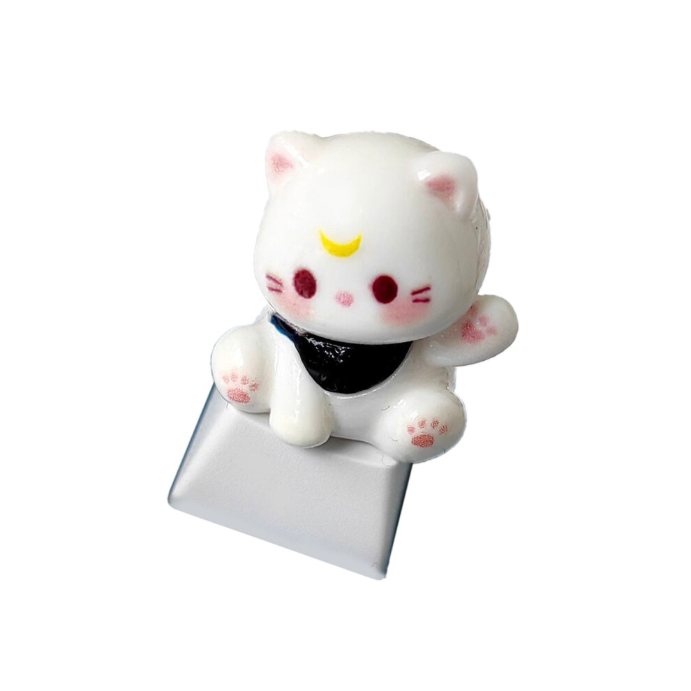 Aesthetic 3D Cartoon Cats Head Keycap Keycap For Crosses Axises Mechanical Keyboards White 7695001246866