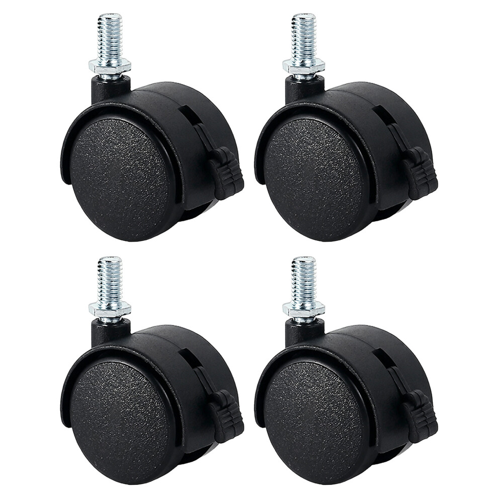 4Pcs Small Quiet Swivels Casters Moving Furniture Casters Pulleys Easyly 6X15threadbrake 7755000644435