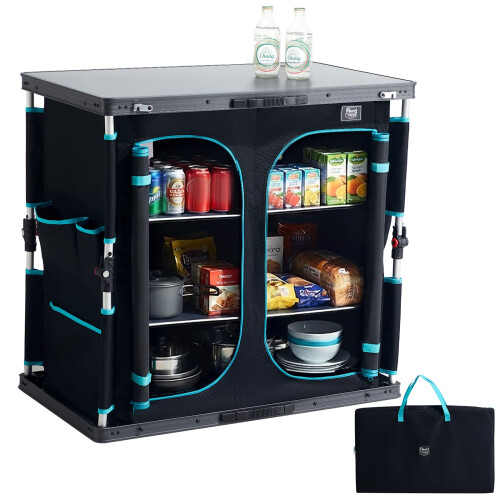 TIMBER RIDGE Camping Cupboard Storage Unit, Pop Up Folding Camping