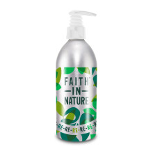 Faith In Nature Aluminium Bottle 450ml, Metalic with green