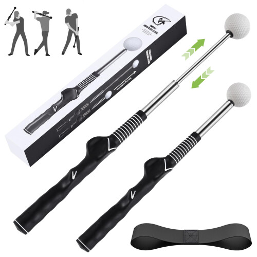 MIKOSI Golf Swing Trainer, Golf Grip Trainer and Retractable