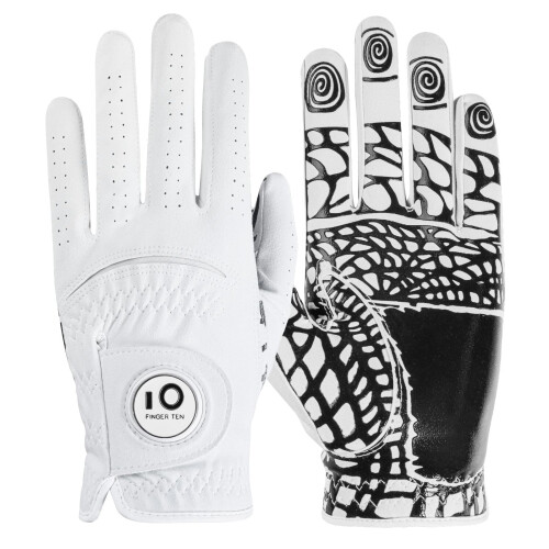 FINGER TEN Golf Gloves Men Left or Right Hand Extra Grip (L, Left)