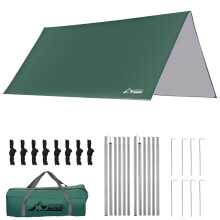 WADEO Camping Tarp Shelter with Poles, Waterproof Heavy Duty