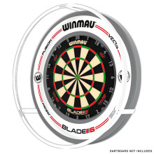 WINMAU Plasma Ice Dartboard Light Bundle - White 360 Degree Light with Grey & White Pro-Line Dart Board Surround | Professional Darts Accessories