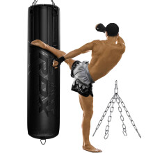 RDX Heavy 5FT Punch Bag Pro Training Filled and Unfilled 2PC 3PC & 4PC with 50KG Max Filling Capacity, Boxing Bag Set with Gloves, Bracket, Hanging S
