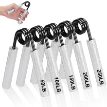 COVVY Grip Strengthener Set, Silver (50,100,150,200,250lbs) -