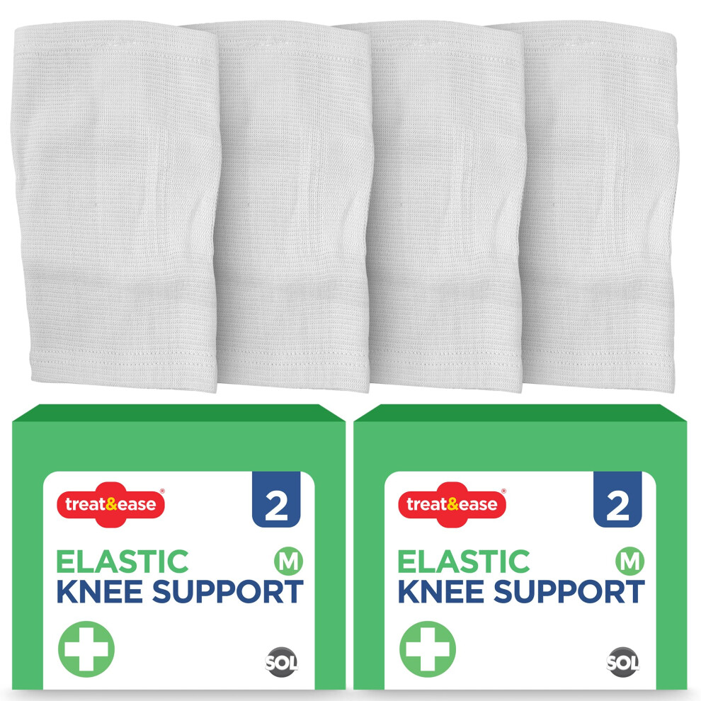 Photos - Braces / Splint / Support treat&ease 4pk Elastic Knee Support for Men and Women - Medium Size