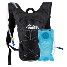 Andes 2 Litre Black Hydration Pack/Backpack Running/Cycling with