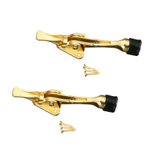 Adjustable Door Holder with Nonslip Rubber Tip Kick Down Doorstop Door Stop Gold