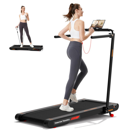 Sperax 4‑in‑1 Foldable Vibration Walking Pad, 2.5HP Home Treadmill,