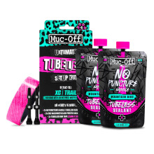 Muc-Off Ultimate Tubeless Setup Kit - Complete Tubeless Conversion Kit with Sealant, Rim Tape, Valves, and Patches - Fits MTB, Road, Gravel & CX Whee