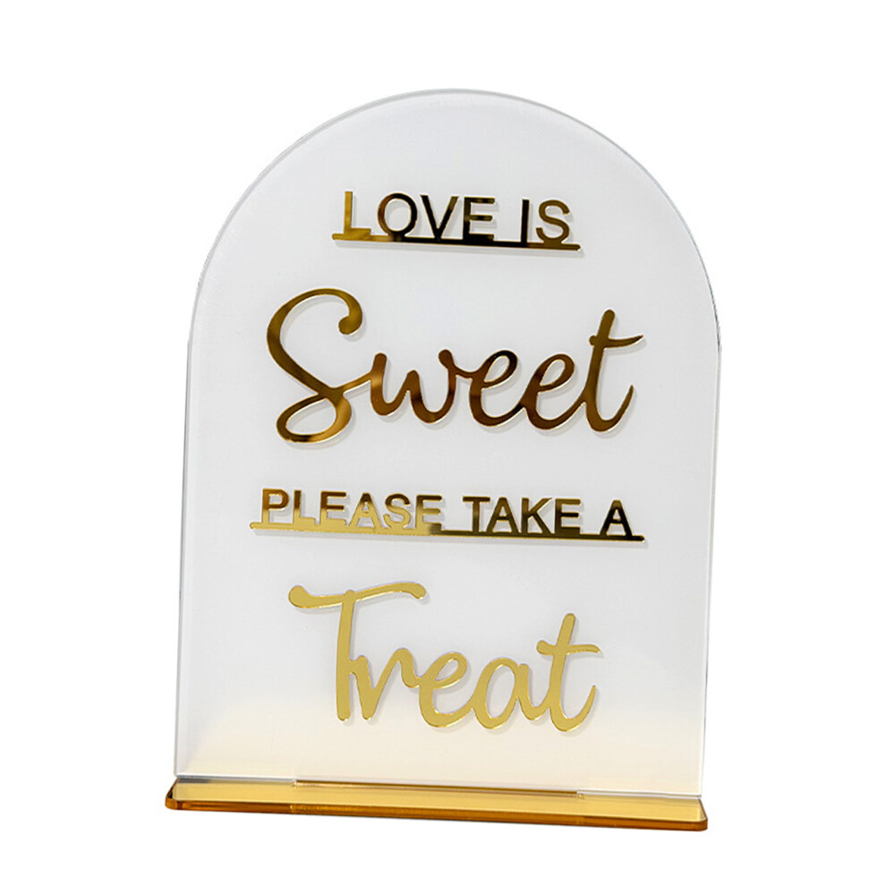 Wedding Dessert Table Acrylic Sign With Gold Base For Wedding Engagement Bridal As Picture 7755000628770