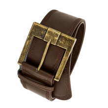 Trendy Wide Width Belt Women Retros Wide Waistband Fashion PU Leather Belts Coffee