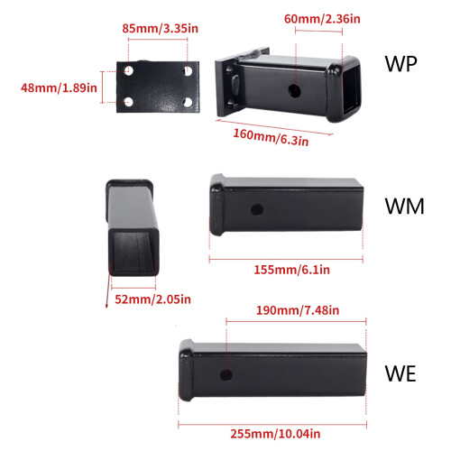 Solid Carbon Steel Trailer Coupler Adapter Sleeve Works with Various With mounting plate 1
