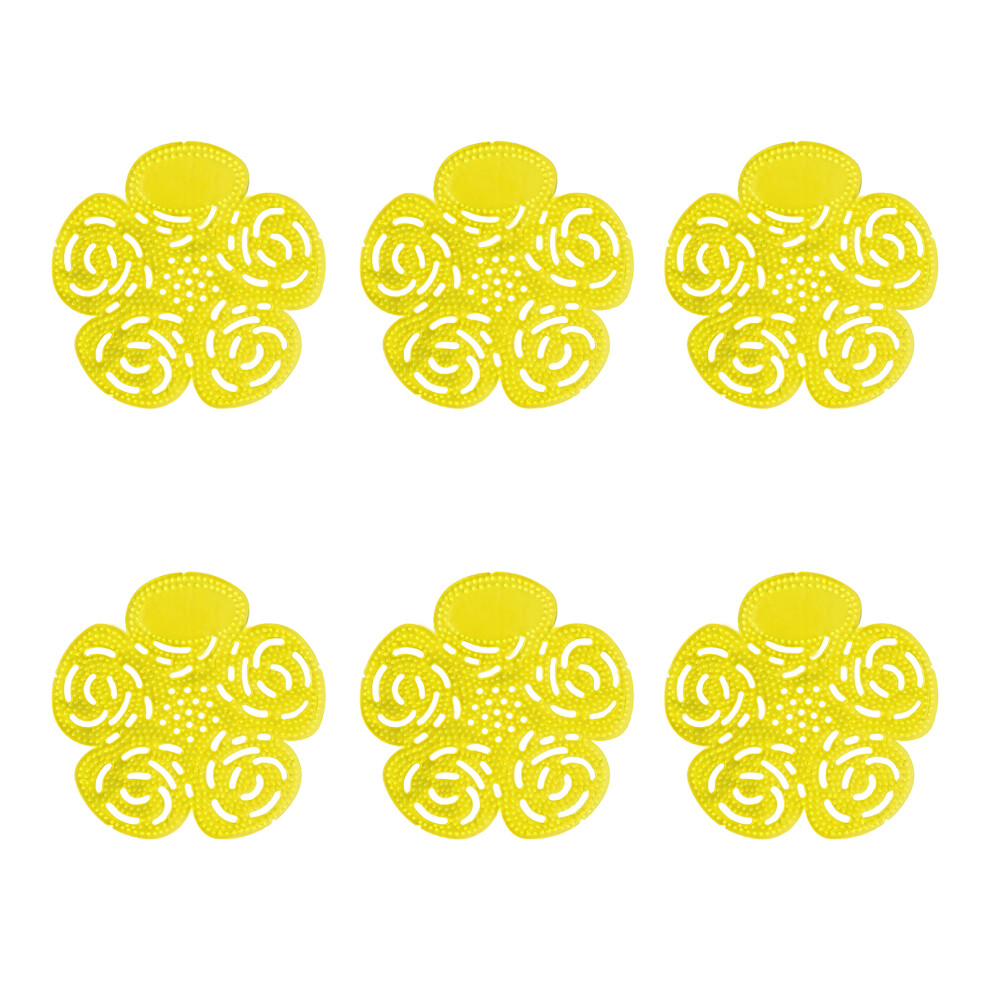 6Pcs Urinal Screen Deodorizer Mats Odor Freshener For Effective Odor Elimination Yellow 7755000623010