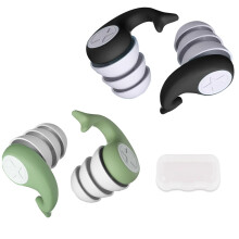 Swimming Ear Plugs,2 Pairs Waterproof Reusable Swim Earplugs Silicone