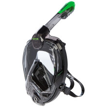 Seac Libera, New Generation Integrated Snorkeling Mask, Hypoallergenic Silicone, Quick Release, 4 Sizes, black/green, L/XL