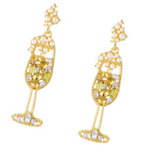 Drink Cup Earrings Featuring Stylish Stones Party Jewelry 1