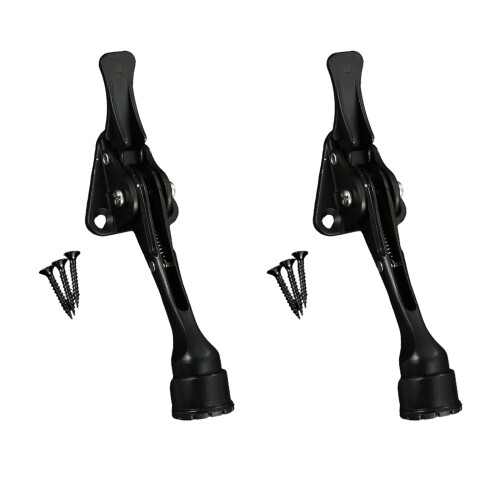 Easy Pedals Kick Down Door Stop Adjustable Door Holder Wall Protector Enduring Black