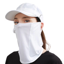 Soft Durability Sun Protective Face Cover Quick Drying Sun Blocking Face Cover White