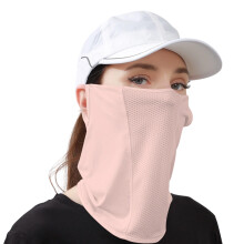 Sunscreen Breathable Face Scarf Sunshade Sweat Absorbing Sports Face Cover Pink