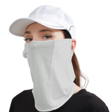 Sun Protection Face Mask Golf Sun Blocking Mask Reduction Breathable Face Mask Light Gray