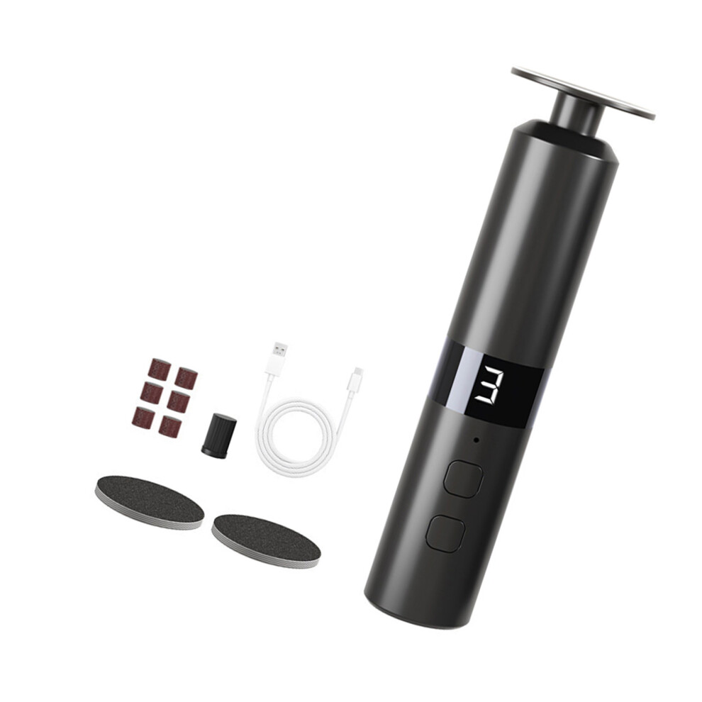 Black Rechargeable Callus Remover Featuring 1800Mah Battery And Two Direction Rotation