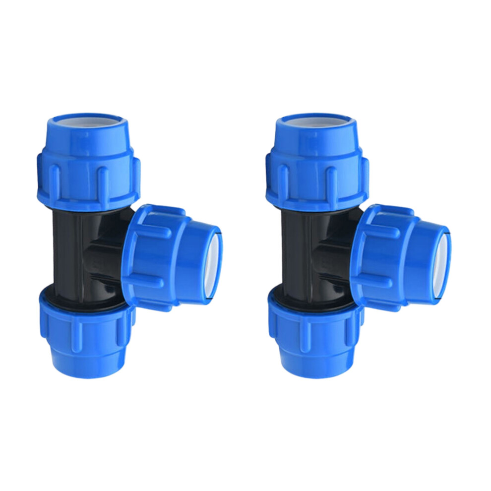 2Pcs Garden Farm Irrigation Water Pipe Fittings For Indoor Outdoor 25 Blue Hat 6 7755000599988