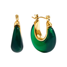 Fashionable U Shape Moon Earrings Craft Of Stainless Steel And Resin Materials GN