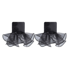 Elegant Sheer Faux Sleeves Decorative Arm Covers Detachable Sleeves For Layering Black