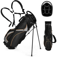 GYMAX Golf Stand Bag, Professional Golf Club Bag with 8 Way Divider,