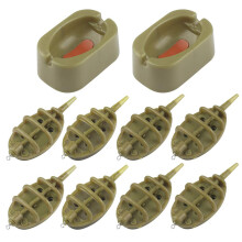 10 Pieces Fishing Inline Feeders, Brown Inline Method Feeders Quick