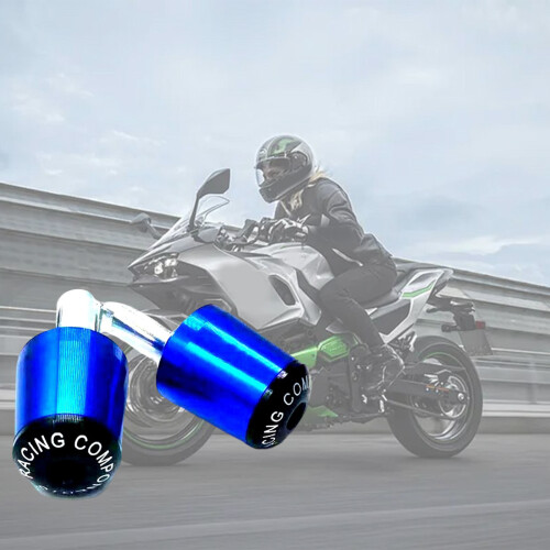 Quick Install Aluminum Motorcycle Grip Plugs Universal Design No Tool Needed Blue 2