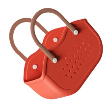 Sturdy Plastic Bathroom Organizers With Handles And Ventilation Holes Red