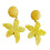 Gorgeous Bohemian Designed Plastic Maple Leaf Earrings Multiple Color Options Yellow 1