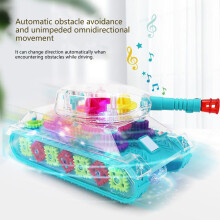 Remote Control Transparent Tanks With Flashing Lights And Music For Toddlers