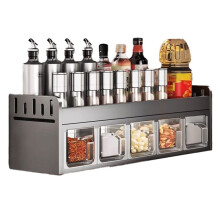 Wall-Mounted Stainless Steel Spice Rack - Multi-Functional Storage for Kitchen Spices, Jars, and Organizers