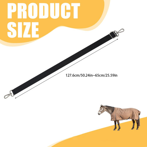 Elastic Horse Blanket Leg Straps Adjustable with Double Swivels Hook Replacement 1