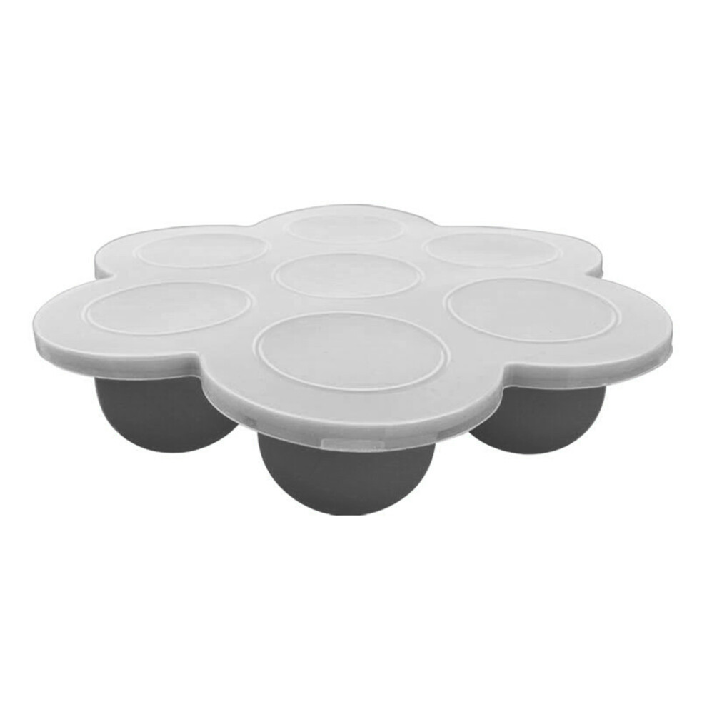 Efficient Silicone Baby Meal Preps Container 7 Individual Sealed Compartments Gray
