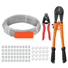Cavo in Acciaio Inossidabile-Duoku-3,2 mm x 30,5 m per Parapetti da Terrazza e Graticci da Giardino-Struttura 7x7 Fili