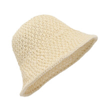 Fashion Crochet Floppy Brims Bucket Hat Adult Teens Sun Protective Fisherman Cap Beige