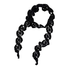 Soft Breathable Lace Waist Tie Hairband Suitable For Casual And Formal Outfits Black