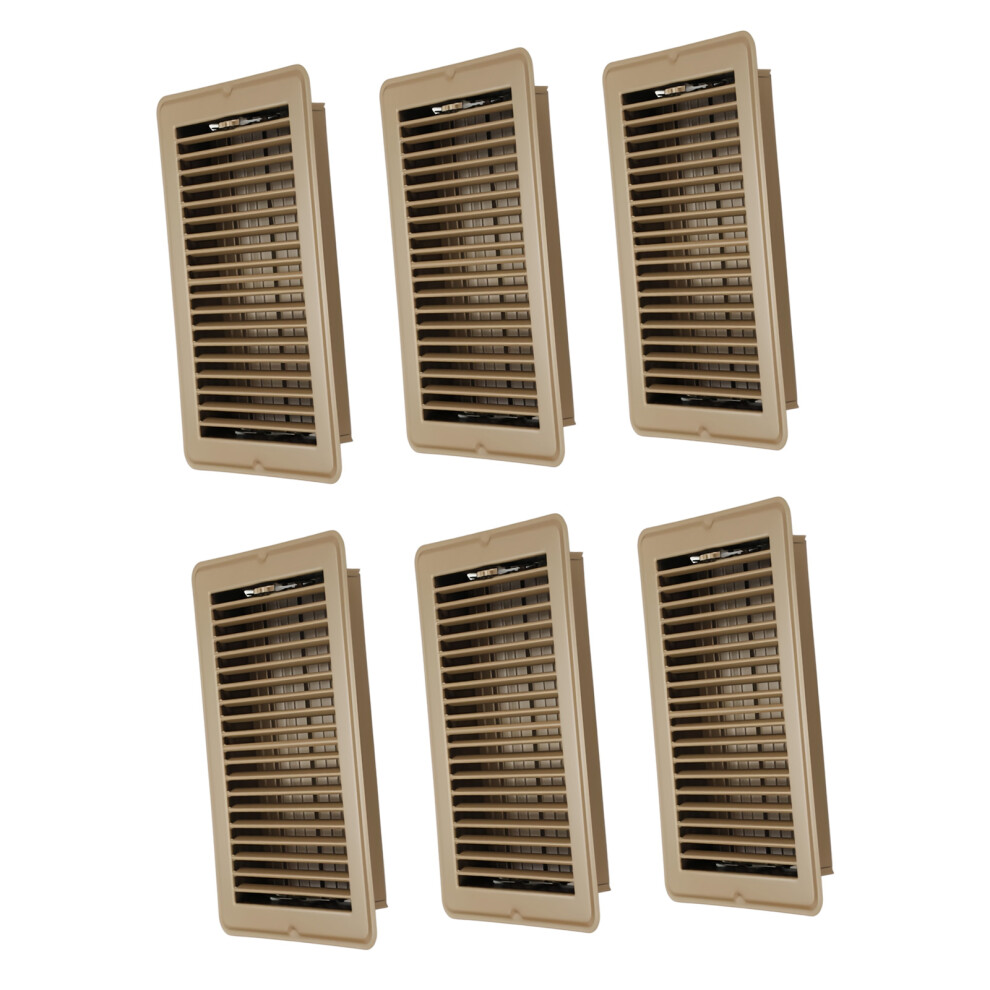 Steel Floor Register Grilles 4X10 Inches Rusts Proof Coating For Air 6 Pieces Brown 7755000559647