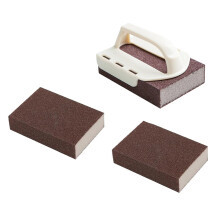Cleaning Sponges for Pot and Pan With Ergonomic Grip Multipurpose 1 handle 3 emery