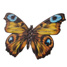 Outdoor Wall Decor Butterfly Decoration Metal Butterfly Wall Decor for Fence Metal Wall for Home Decorations Yellow